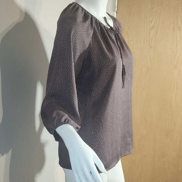 Elegant Polka Dot Blouse - Gray - Picture 2 of 8